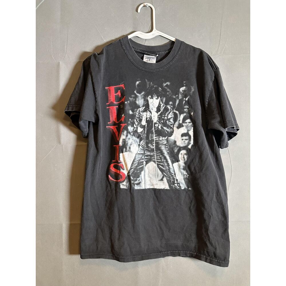 Vintage Elvis Presley Shirt Mens Medium Black Graceland 68 Comeback Tee 90s